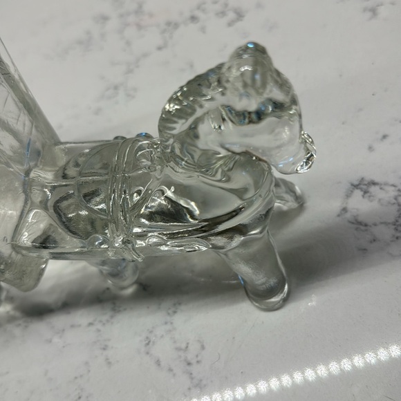 Vintage Large Jeannette Glass Candy Dish, Horse and Cart, - Picture 7 of 10